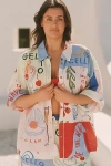 Celandine Jordan Nickson X  Linen Blend Block-print Blouse