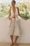 Celandine Linen-blend Eyelet Bermuda Shorts