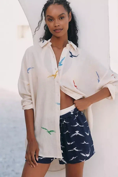 Celandine Linen Blend Long-sleeve Buttondown Shirt