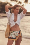 Celandine Linen Blend Wrap Mini Skirt In Multicolor