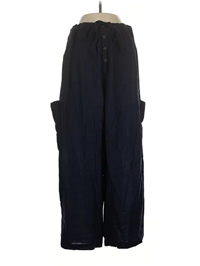 Pre-owned Celandine Linen Pants In Blue