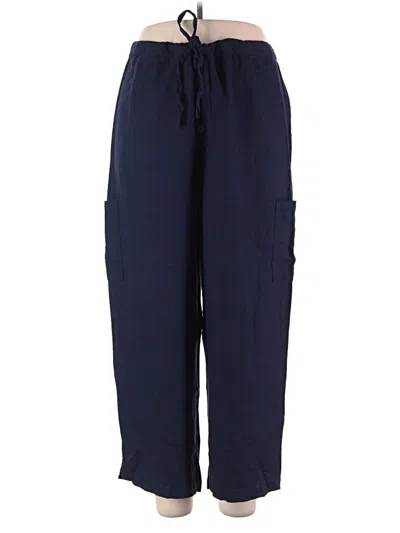 Pre-owned Celandine Linen Pants In Blue