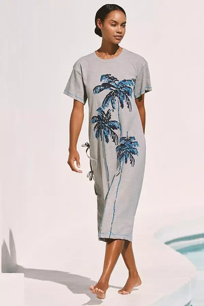 Celandine Miami Beach Short-sleeve Midi Dress In Gray