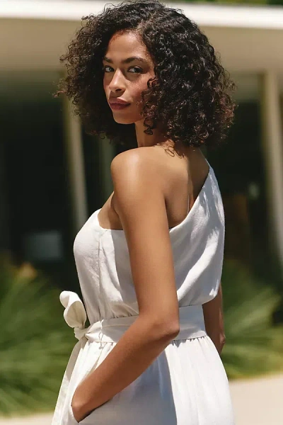 Celandine One-shoulder Jumpsuit In White