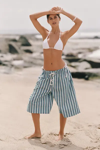 Celandine Oversized Bermuda Pants In Blue