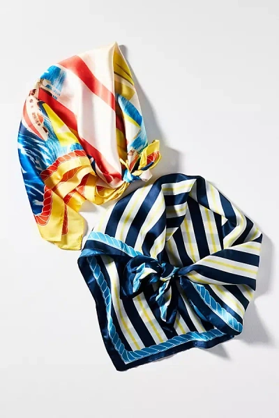 Celandine Patterned Hair Scarves, Set Of 2 In Multi