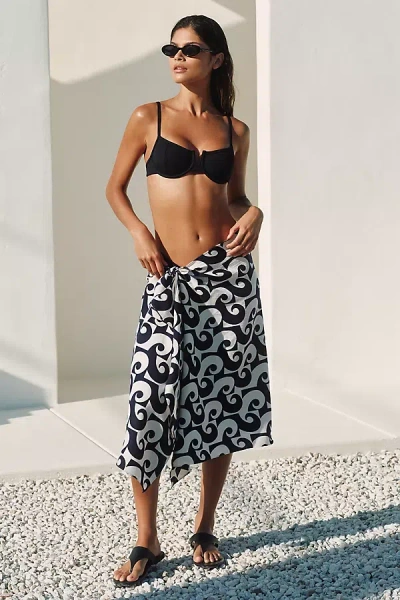 Celandine Printed Gauze Sarong In Blue