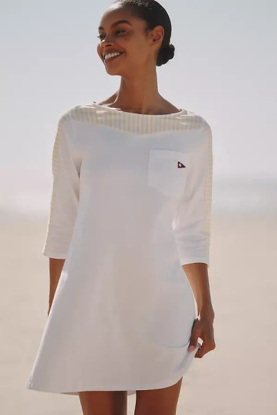 Celandine Punting Boat-neck T-shirt Mini Dress In White