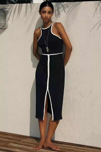 Celandine Racer-neck Midi Dress In Blue