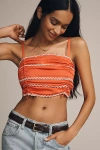 Celandine Ric Rac Cinched Crop Cami In Red