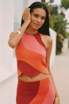 Celandine Rio Wave Sweater Top In Orange
