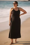 Celandine Ruched Open-back Halter Midi Dress In Black