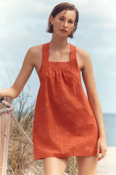 Celandine Ruffle-back Apron Mini Dress In Multi