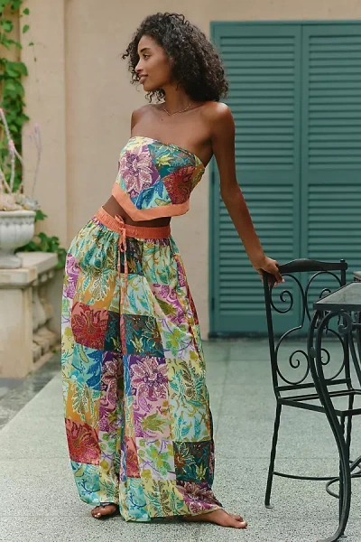 Celandine Scarf Wide-leg Pants In Green