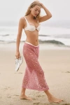 Celandine Sheer Mesh Sequin Drawstring Mermaid Midi Skirt