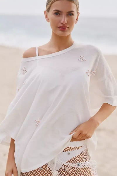 Celandine Shells For Days Embellished Tee In White