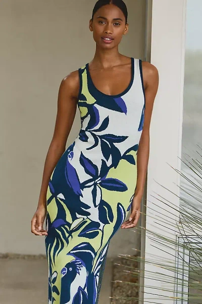 Celandine Sleeveless Midi Sweater Dress In Blue