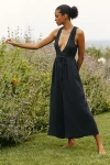 Celandine Sleeveless Plunge Jumpsuit In Black