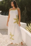 Celandine Sleeveless Square-neck Drop-waist Midi Dress