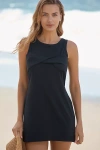 Celandine Sleeveless Twist T-shirt Mini Dress In Black