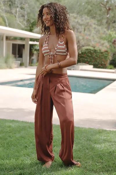 Celandine Slim Trousers Pants In Brown