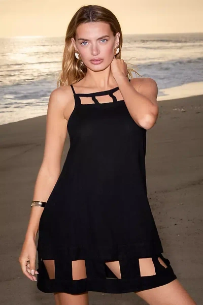 Celandine Square-neck Cutout Mini Dress In Black