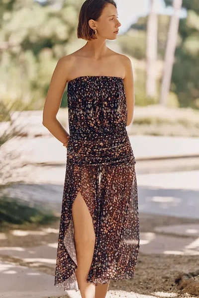 Celandine Strapless Blouson Dress In Black