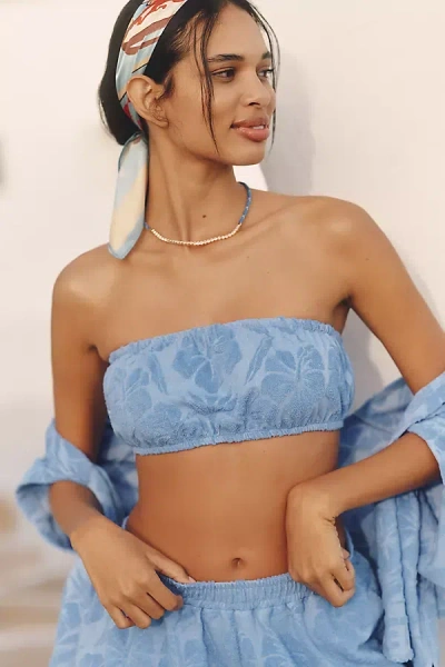 Celandine Terry Bandeau Top In Blue