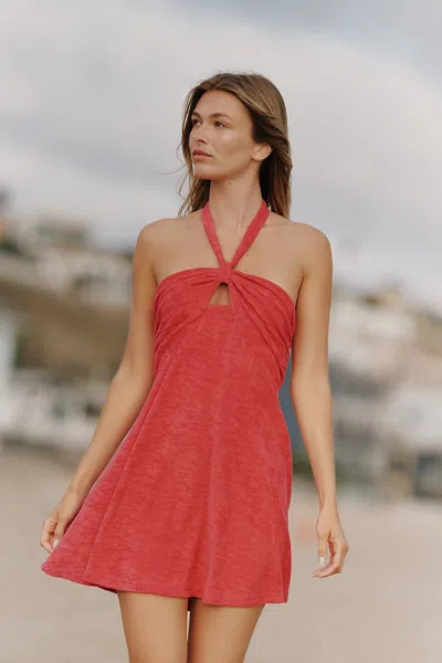 Celandine Terry Halter Mini Dress In Multi