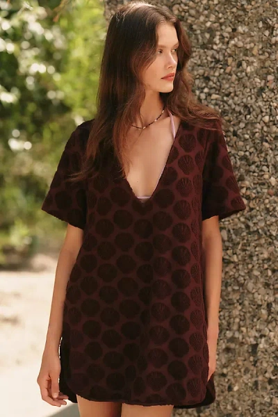 Celandine Terry Mini Dress In Brown