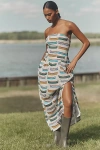 Celandine The Aliza Strapless Linen Blend Maxi Dress By
