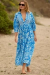 Celandine The Carolita Printed Tiered Shirt Dress By