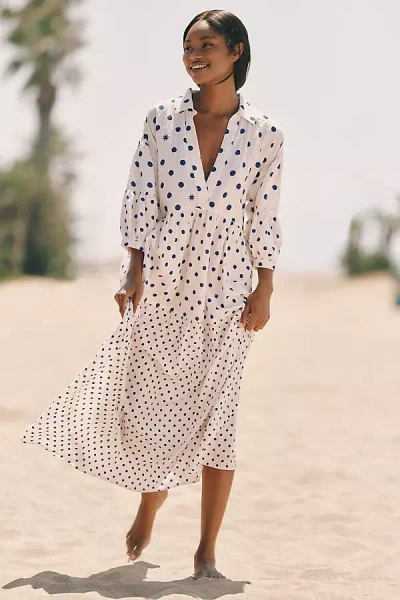 Celandine The Carolita Printed Tiered Shirt Dress By  In Neutral