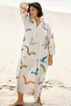 Celandine The Carolita Printed Tiered Shirt Dress By  In Green