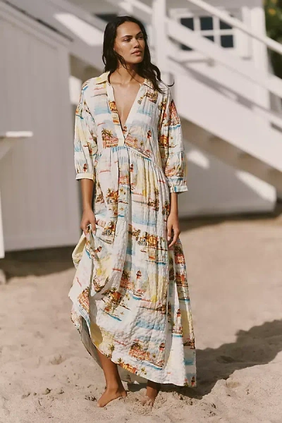 Celandine The Carolita Printed Tiered Shirt Dress By  In Multi
