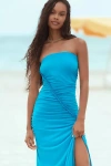 Celandine The Gabbie Strapless Ruched Tube Dress By  In Blue