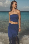 Celandine The Gabbie Strapless Ruched Tube Top By  In Blue