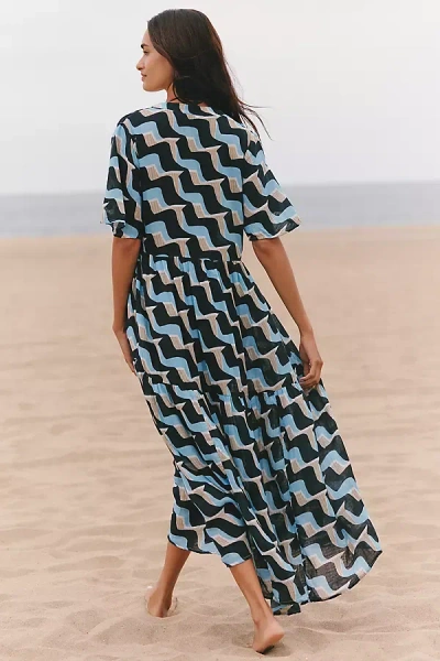 Celandine The Kallie Flowy Maxi Dress In Blue