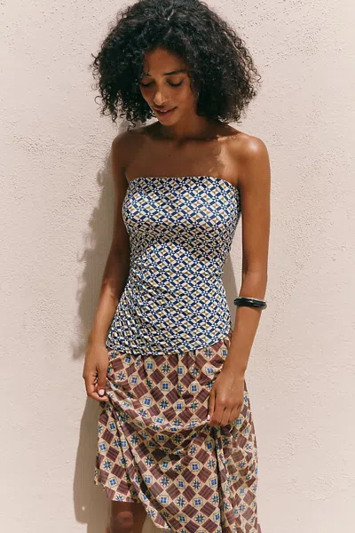 Celandine Tile Mesh Top In Multi