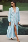 Celandine V-neck Cover-up Dress In Blue