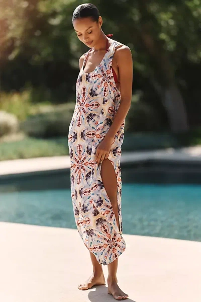 Celandine V-neck High-slit Maxi Dress In White