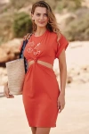 Celandine X Agathe Marty Twist T-shirt Midi Dress In Red