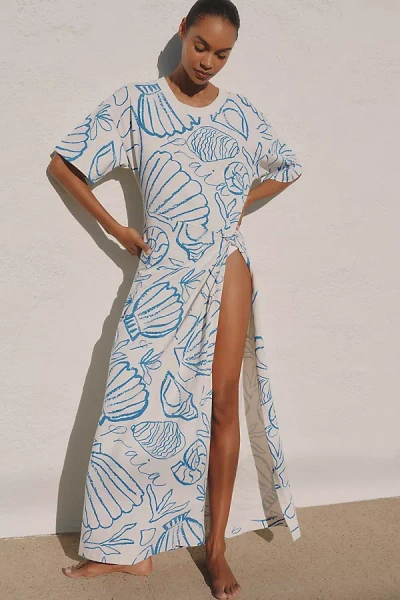 Celandine X Holly Francesca High-slit Maxi T-shirt Dress In Multi