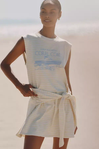 Celandine X Holly Francesca Knotted Tee Mini Dress In White