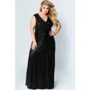Celebrations By Sydneys Closet Celebrations By Sydney's Closet V-neck Plus Size Sleeveless Sequin Maxi Dress In Black