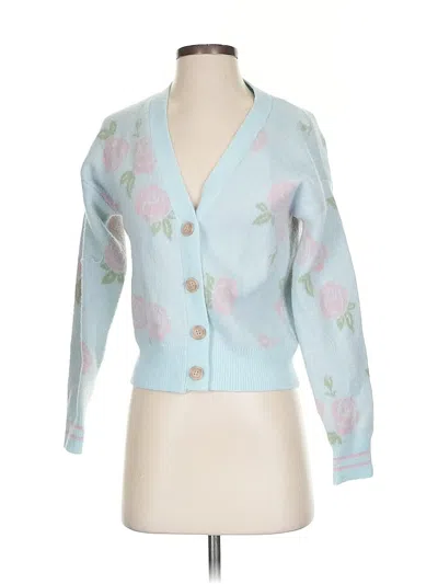 Pre-owned Celebrity Pink Cardigan Sweater In Blue