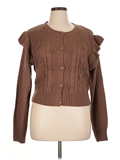 Pre-owned Celebrity Pink Cardigan Sweater In Brown