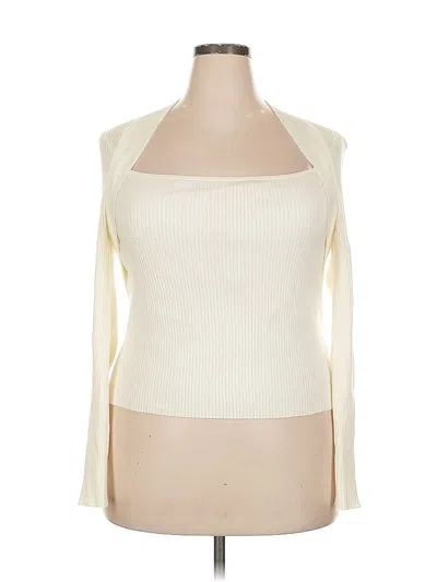 Pre-owned Celebrity Pink Cardigan Sweater In White