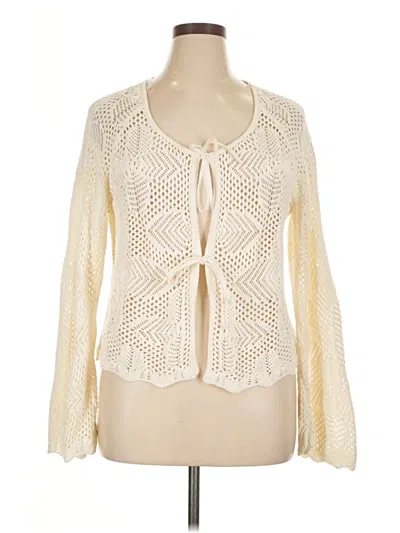 Pre-owned Celebrity Pink Cardigan Sweater In White