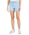 CELEBRITY PINK JUNIORS' 4" HIGH-RISE CURVY DENIM SHORTS